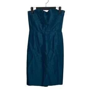 J.Crew Womens Dress Size 4 Blue Strapless Cutout Short Mini Sweetheart Neck